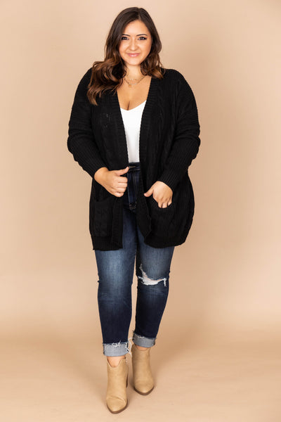 Won't Change My Heart Black Cardigan
