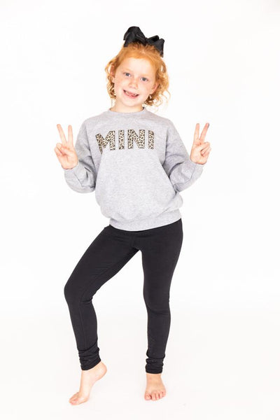 Mini Animal Print Kids Sweatshirt Grey