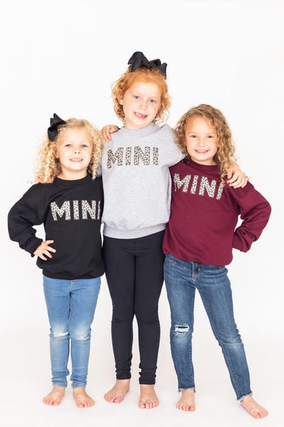 Mini Animal Print Kids Sweatshirt Grey