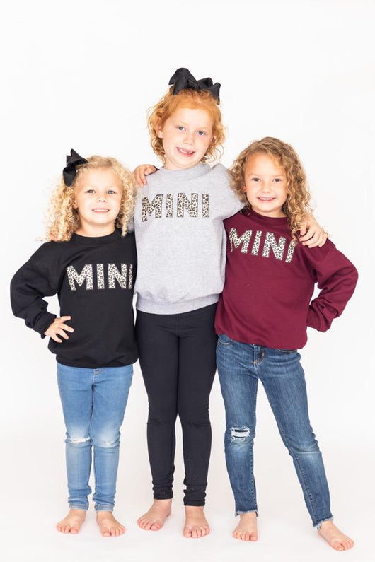 Mini Animal Print Kids Sweatshirt Grey