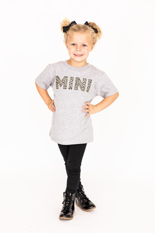 Mini Animal Print Toddler Tee Grey