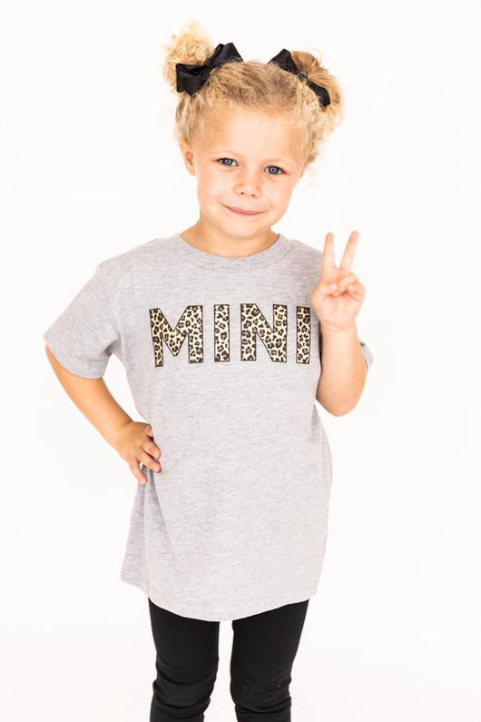 Mini Animal Print Toddler Tee Grey