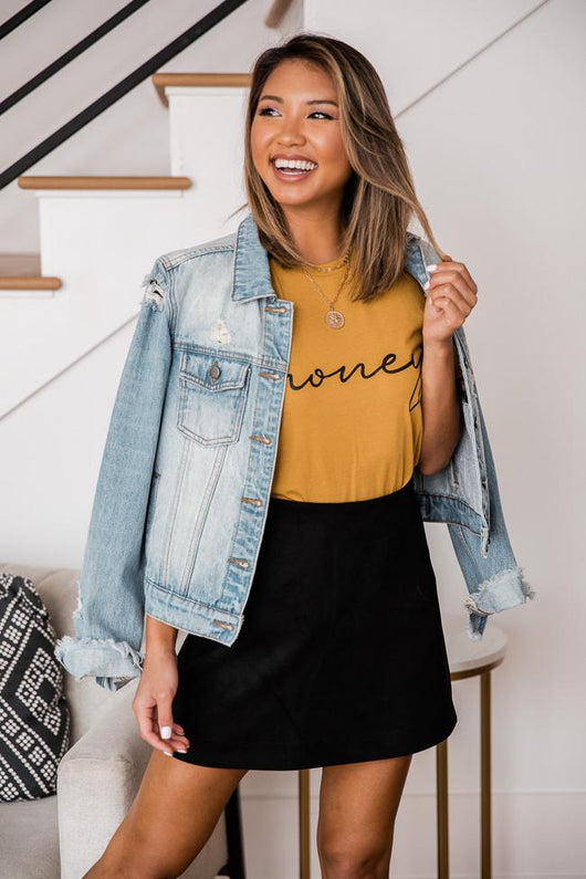 Honey Script Mustard Graphic Tee