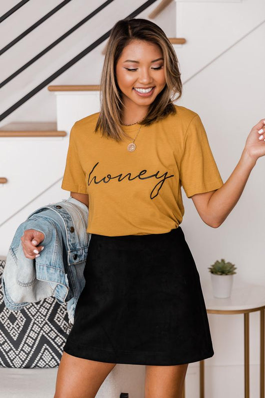 Honey Script Mustard Graphic Tee