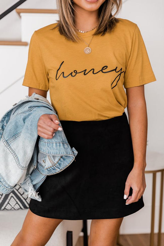 Honey Script Mustard Graphic Tee
