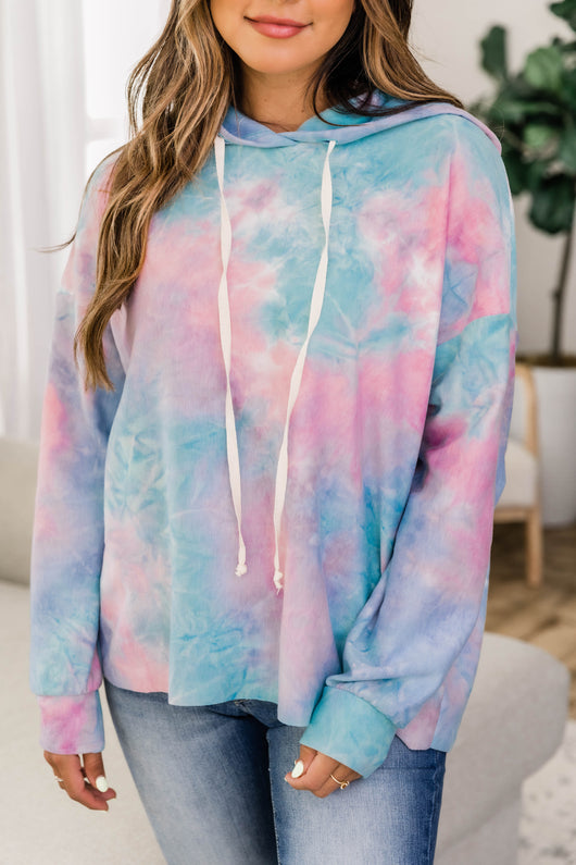 A Beautiful Mess Tie Dye Pink/Blue Hoodie FINAL SALE