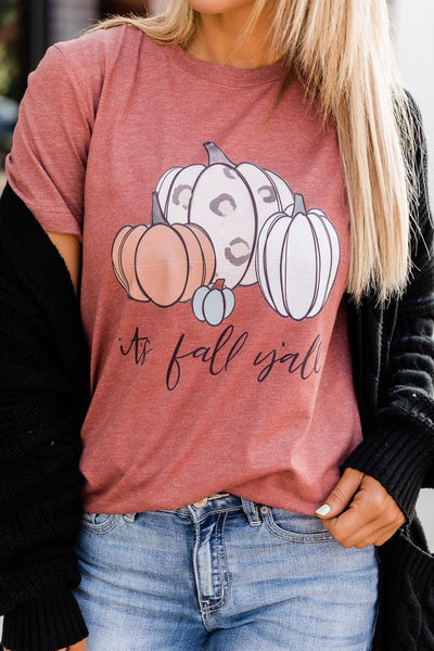 It's Fall Y'all Graphic Heather Clay Tee