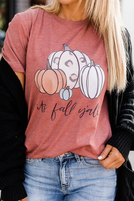 It's Fall Y'all Graphic Heather Clay Tee