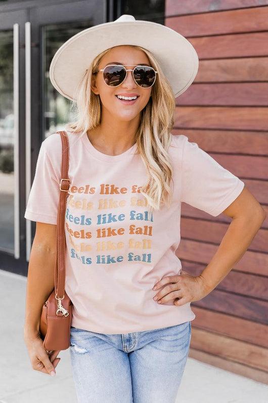 Feels Like Fall Peach Graphic Tee