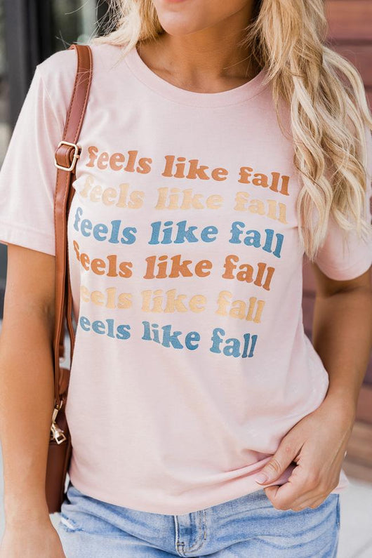 Feels Like Fall Peach Graphic Tee