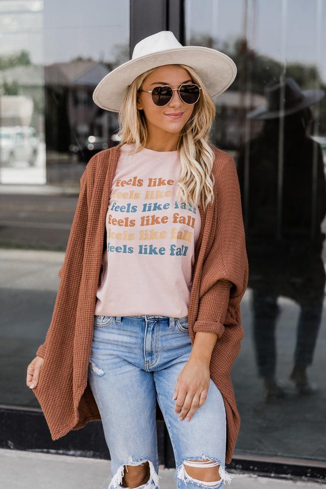 Feels Like Fall Peach Graphic Tee