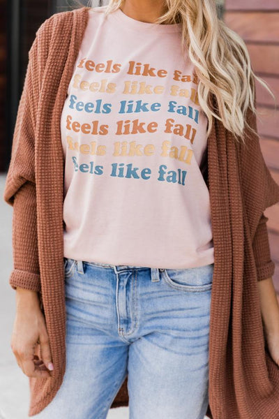 Feels Like Fall Peach Graphic Tee