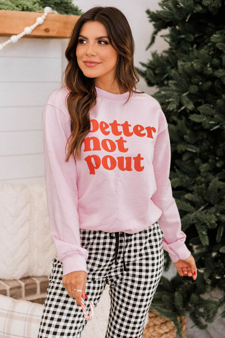 Better Not Pout Pink Graphic Sweatshirt