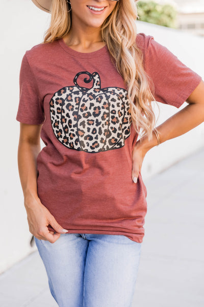 Animal Print Pumpkin Rust Graphic Tee