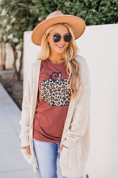 Animal Print Pumpkin Rust Graphic Tee