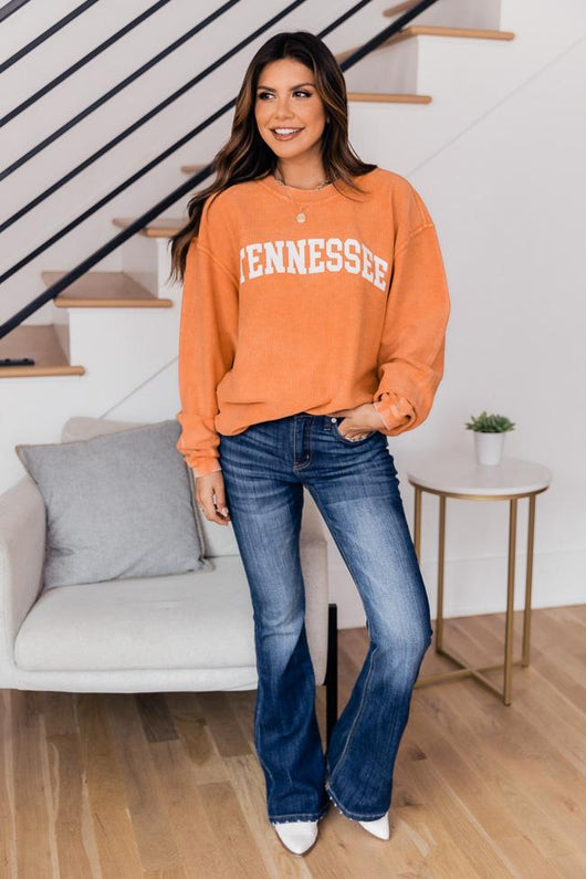 State Corded Orange Graphic Sweatshirt