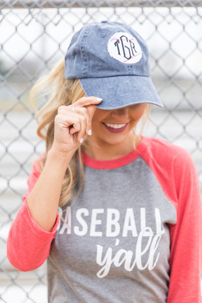 Baseball Patch Monogram Applique Baseball Cap