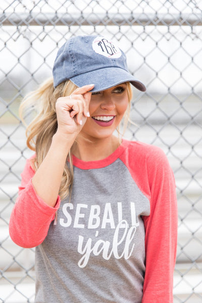 Baseball Patch Monogram Applique Baseball Cap