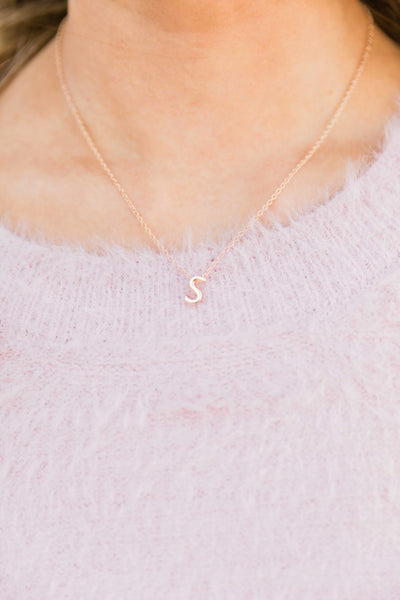 Beautiful Words Gold Initial Necklace