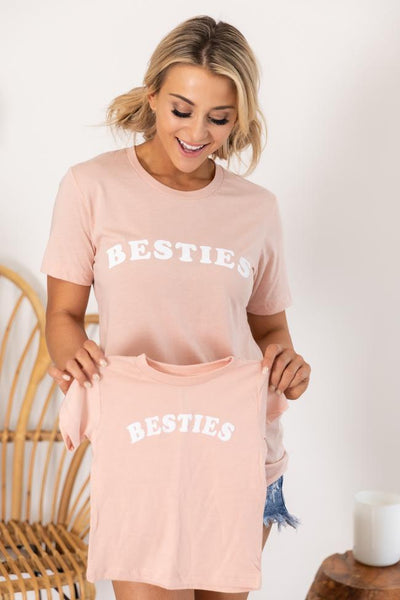 Besties Graphic Tee Peach