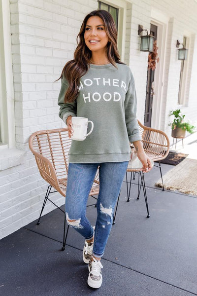 Motherhood Olive Graphic Sweatshirt