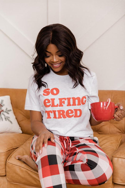 So Elfing Tired Graphic Ash Tee