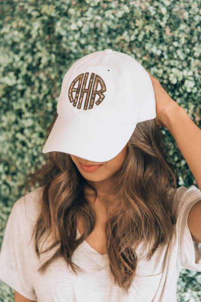Camo Print Monogram Applique Baseball Cap