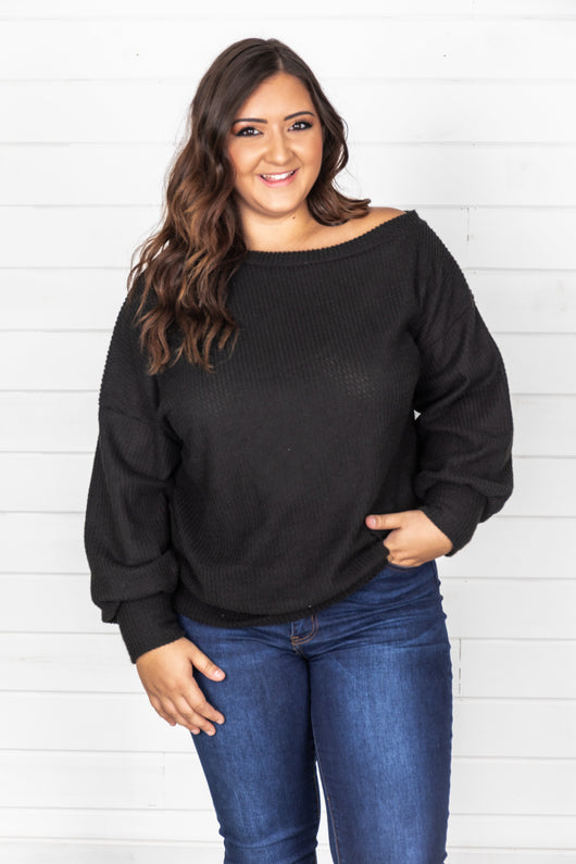 Can't Hide My Feelings Black Pullover