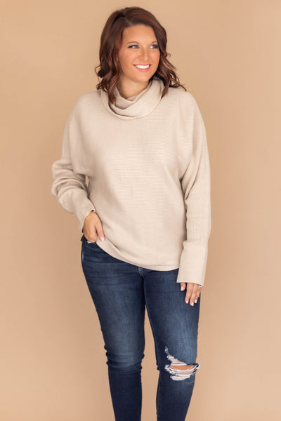 Destined For Success Taupe Sweater