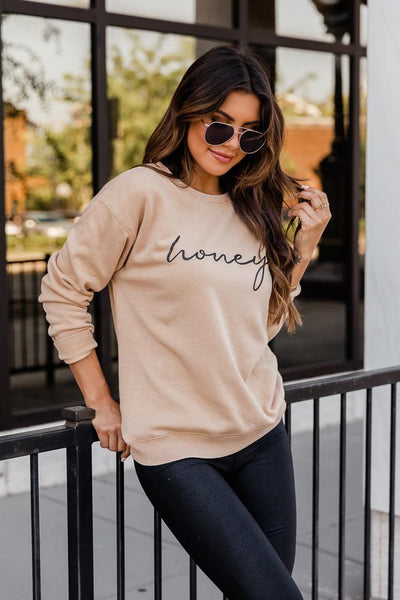 Honey Script Gold Graphic Sweatshirt