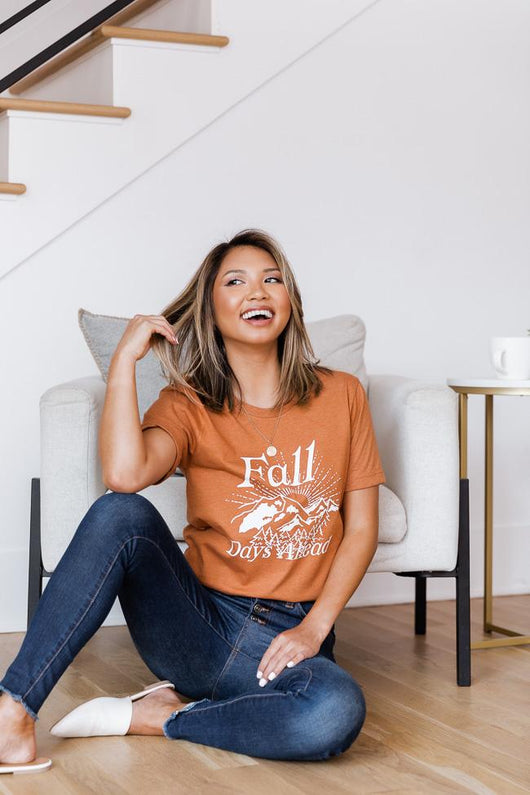 Fall Days Ahead Burnt Orange Graphic Tee