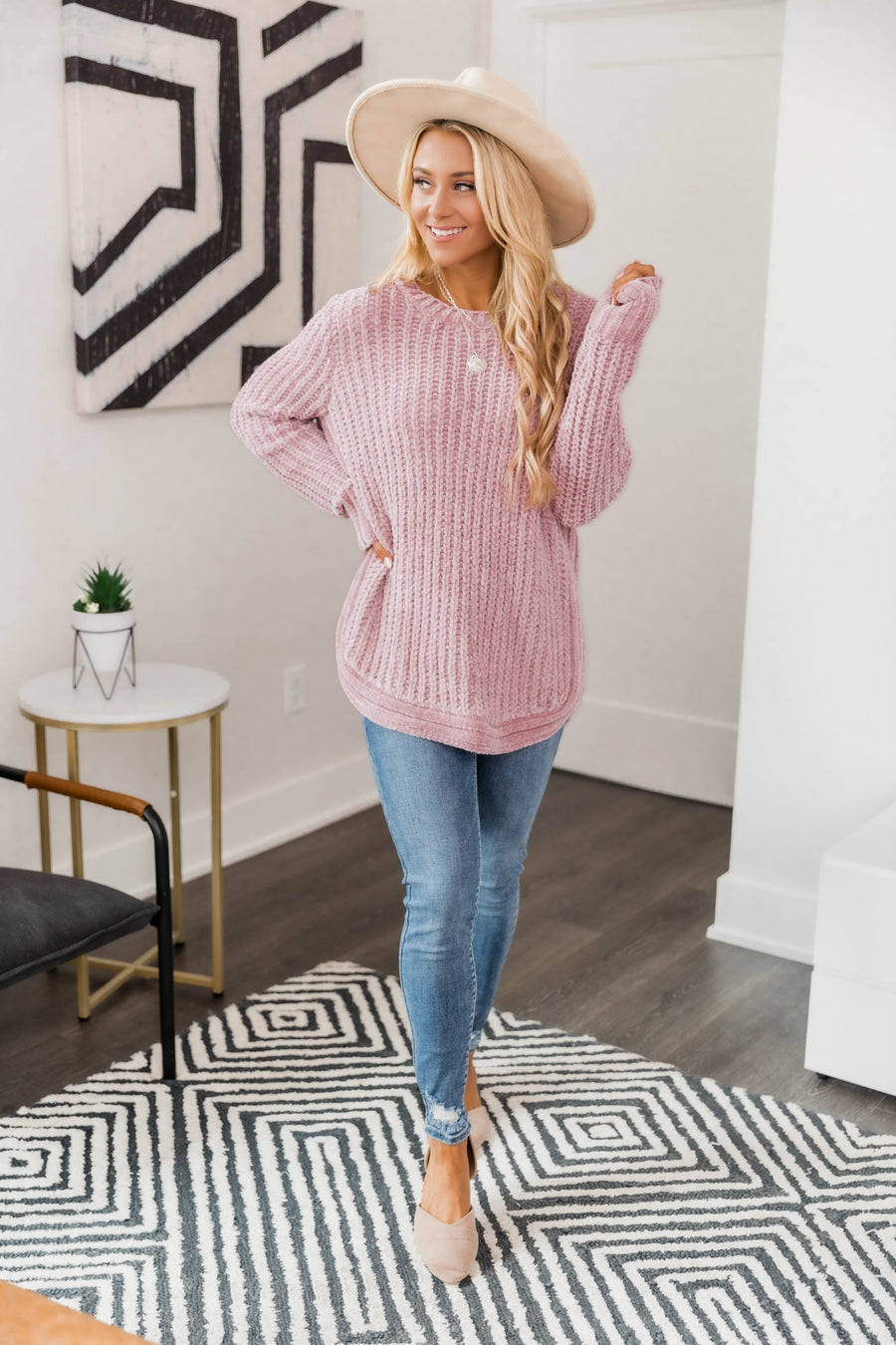 Faithful To My Heart Blush Sweater