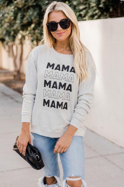 Mama Multi Heather Sand Graphic Sweatshirt
