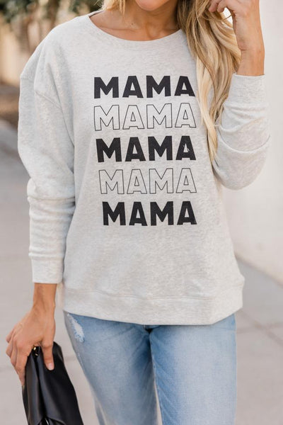 Mama Multi Heather Sand Graphic Sweatshirt