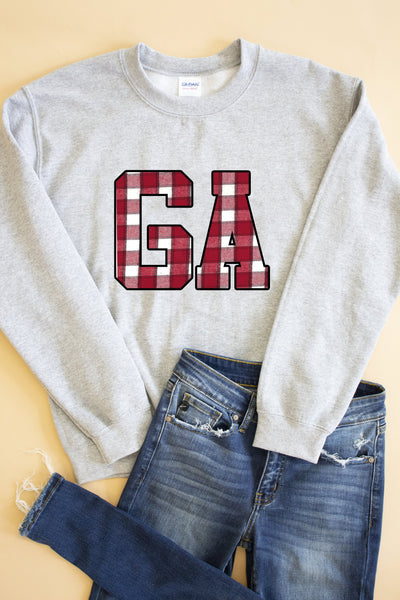 State Letters Applique Sweatshirt