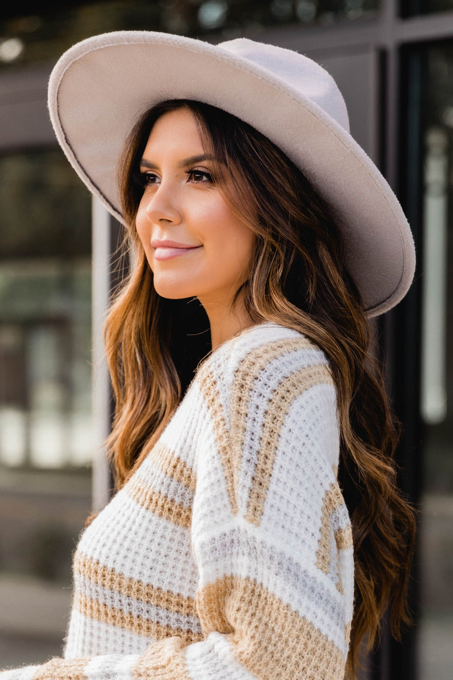 For Next Time Grey Wide Brim Fedora Hat