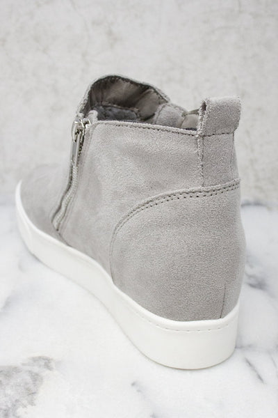 The Danielle Grey Wedge Sneakers