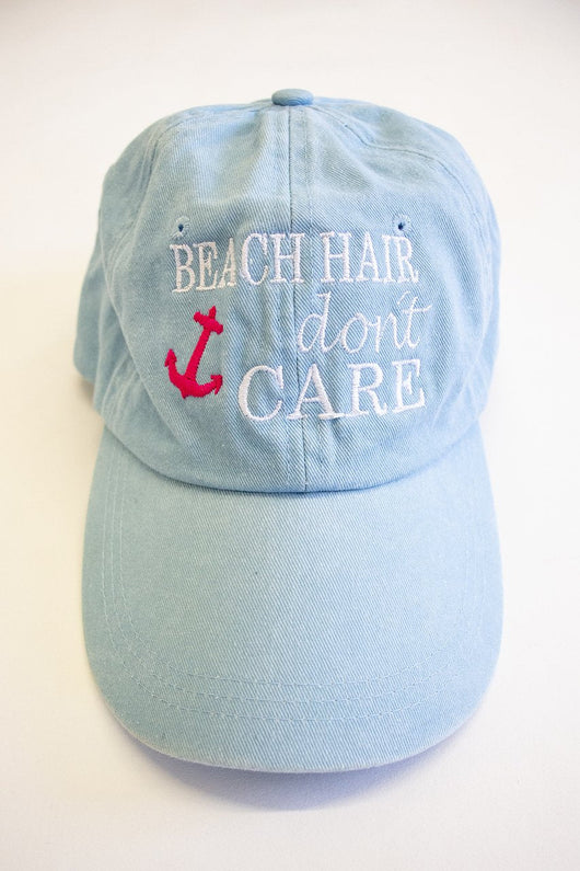 Beach Hair Don't Care Embroidered Baseball Cap