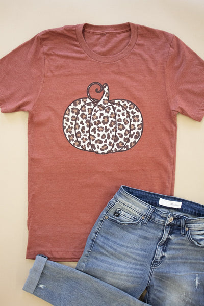Animal Print Pumpkin Rust Graphic Tee