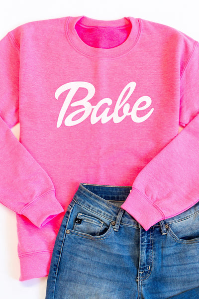Babe Pink Graphic Sweatshirt