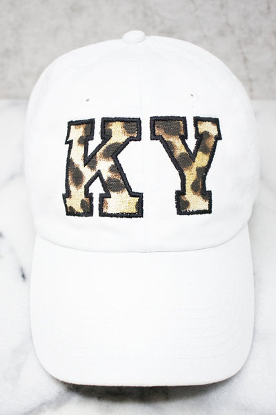 Leopard Print State Letters Applique Baseball Cap