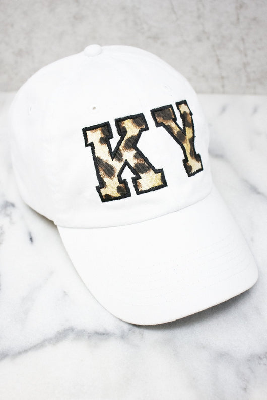 Leopard Print State Letters Applique Baseball Cap