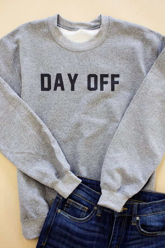 Day Off Heather Grey Graphic Sweatshirt