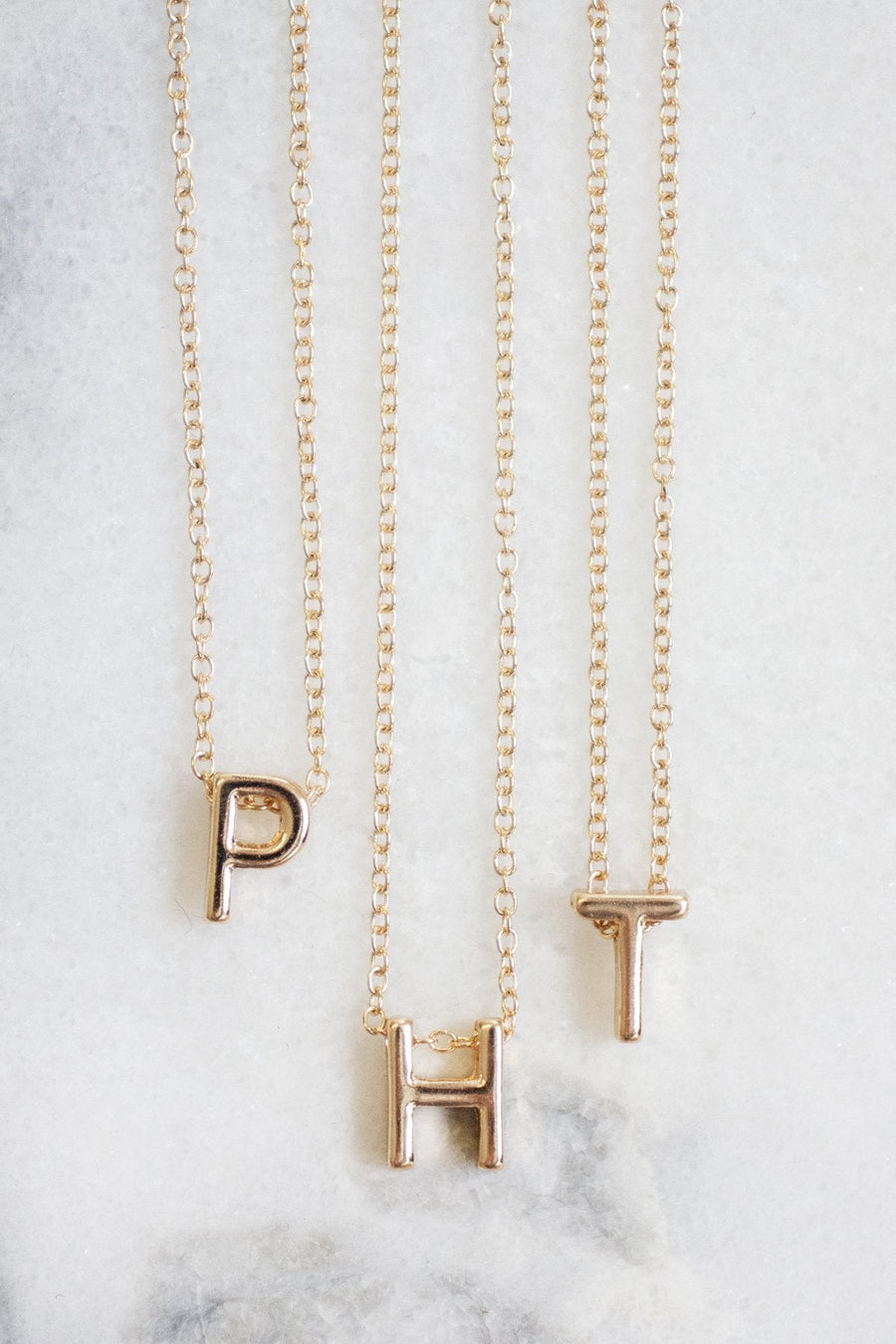 Beautiful Words Gold Initial Necklace