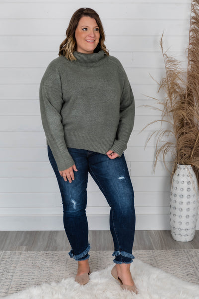 If You'll Love Me Green Sweater