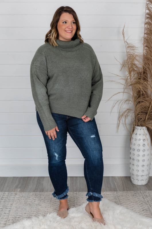 If You'll Love Me Green Sweater