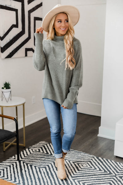 If You'll Love Me Green Sweater