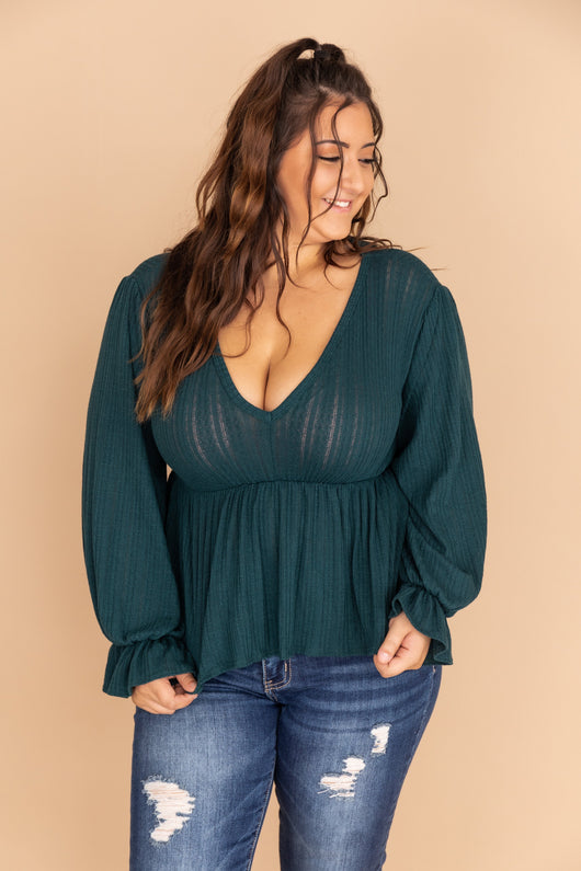 It's All Because Of You Emerald Blouse