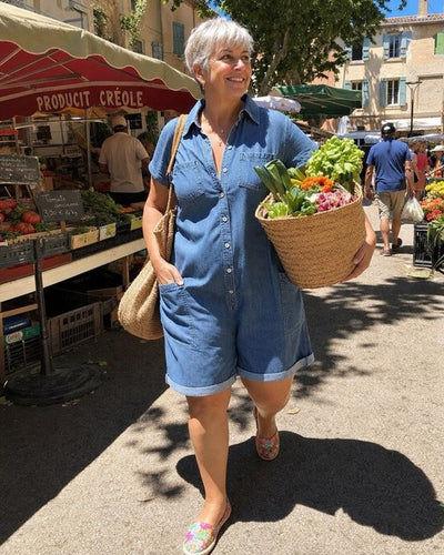 Capri Denim Romper