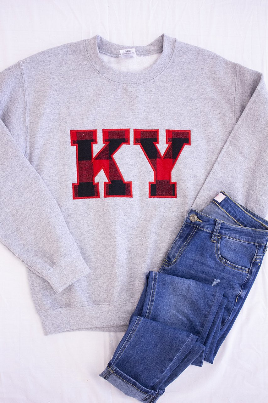 State Letters Applique Sweatshirt